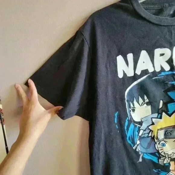 Naruto Shippuden Mens 2002 Size Medium Black T Shirt Y2K Ripple Junction Anime - Picture 8 of 10